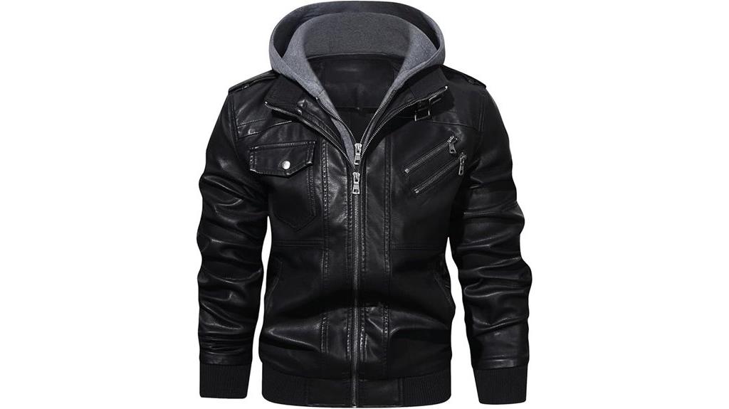 leather motorcycle bomber jacket