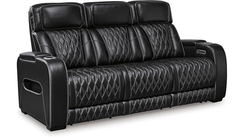 leather recliner with tech