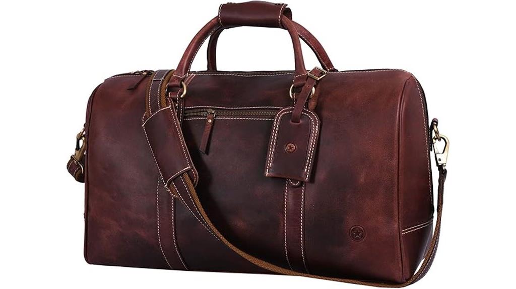 leather travel and gym bag