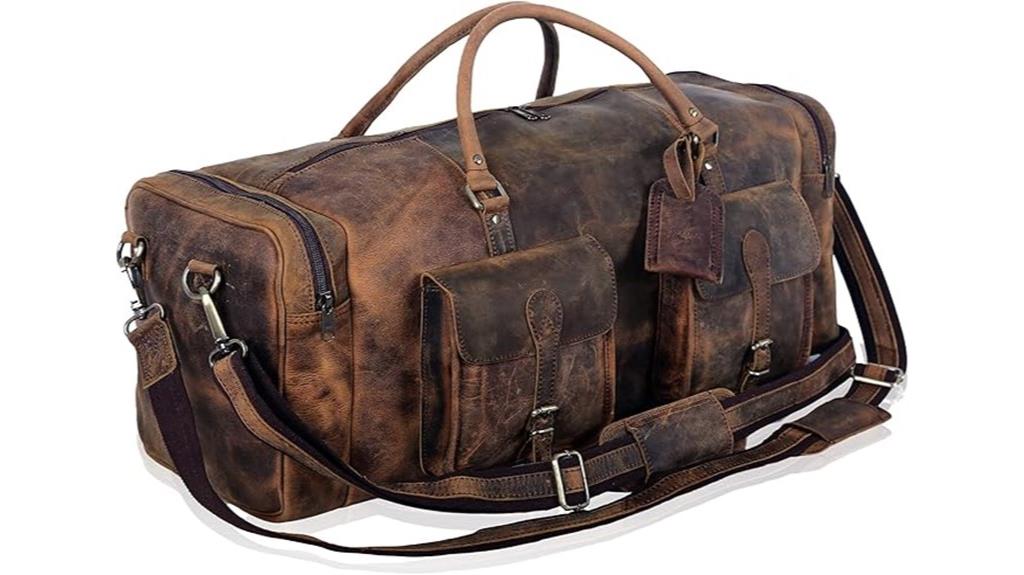 leather travel duffle bag