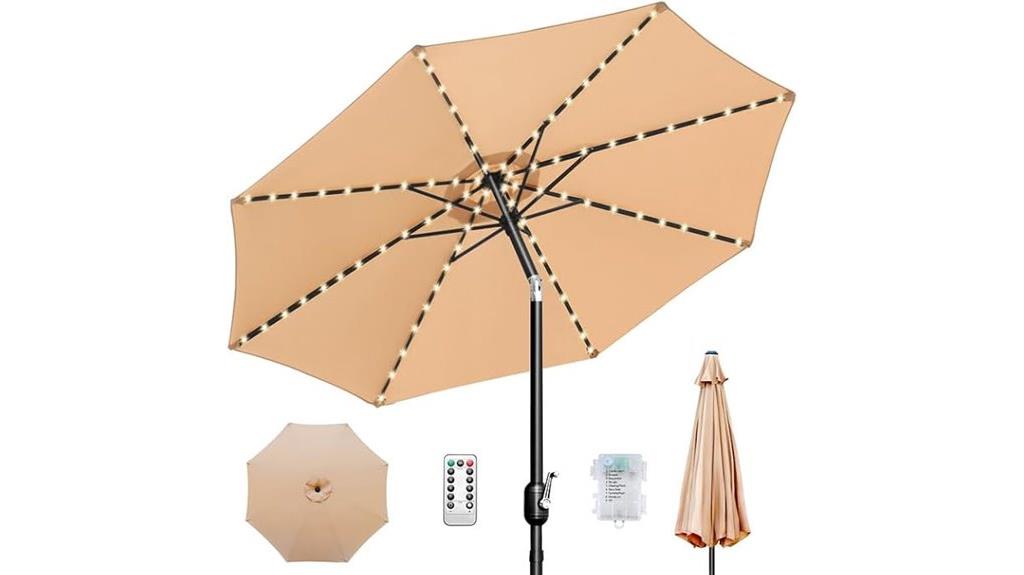 led lit patio umbrella