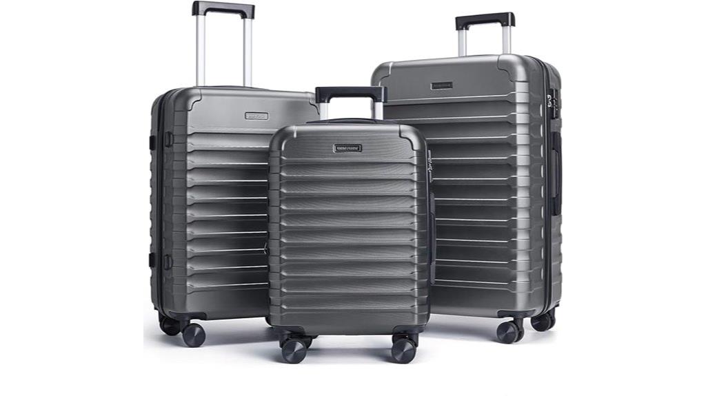 lightweight 3 piece spinner luggage