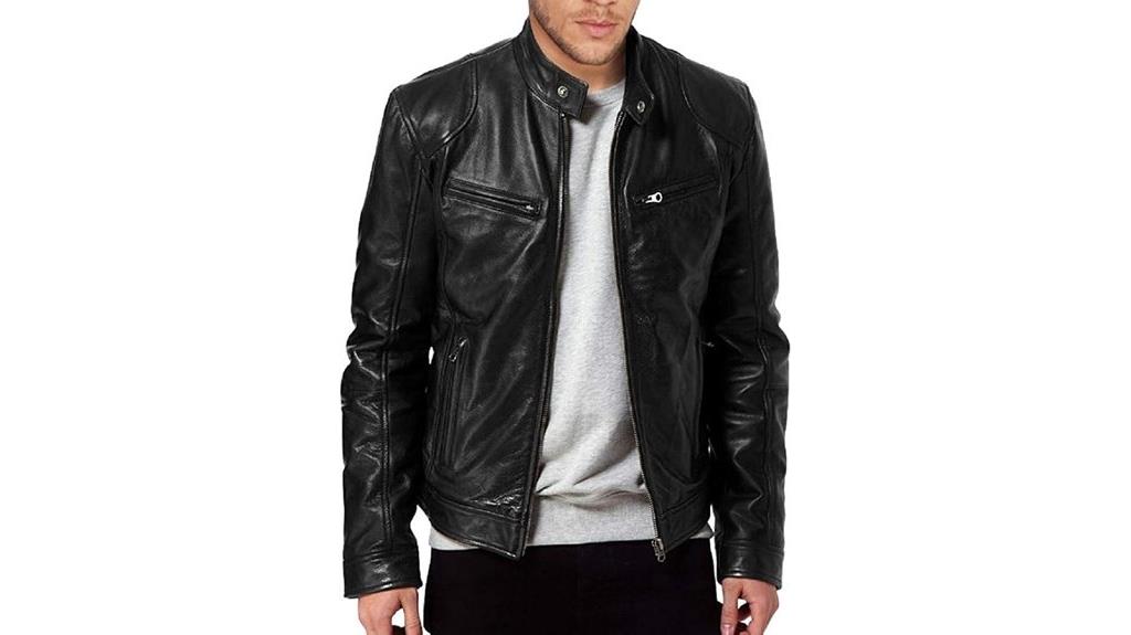 men s genuine lambskin biker