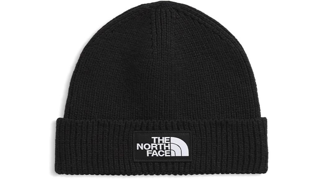 north face logo beanie