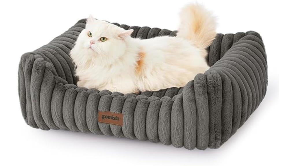 orthopedic grey cat bed