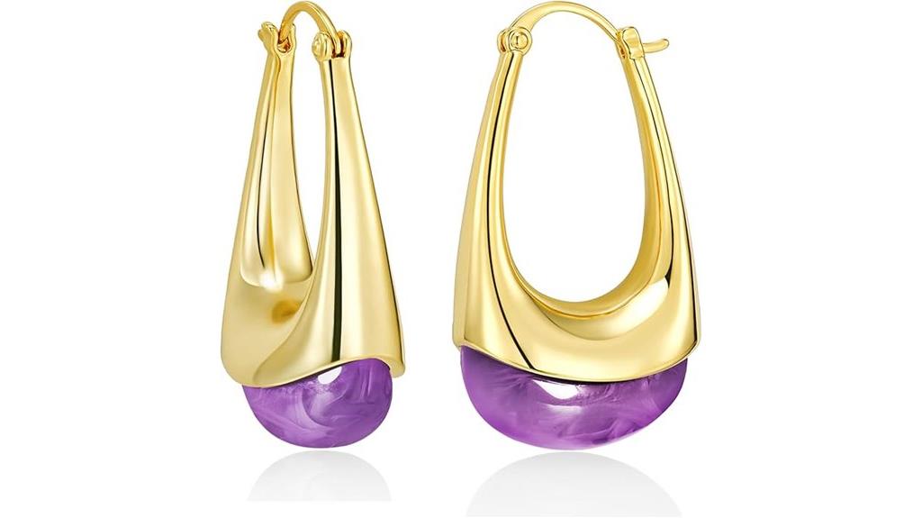 oval gold hoop earrings