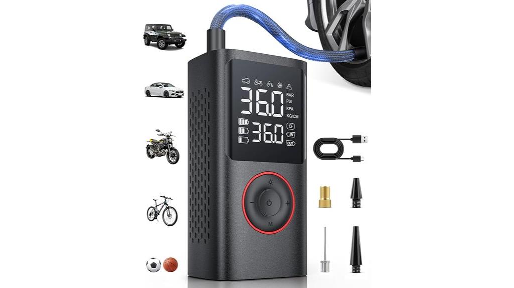 portable air compressor with gauge