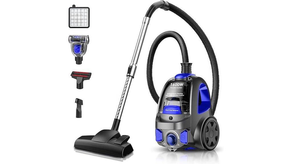 powerful 1600w cyclonic vacuum
