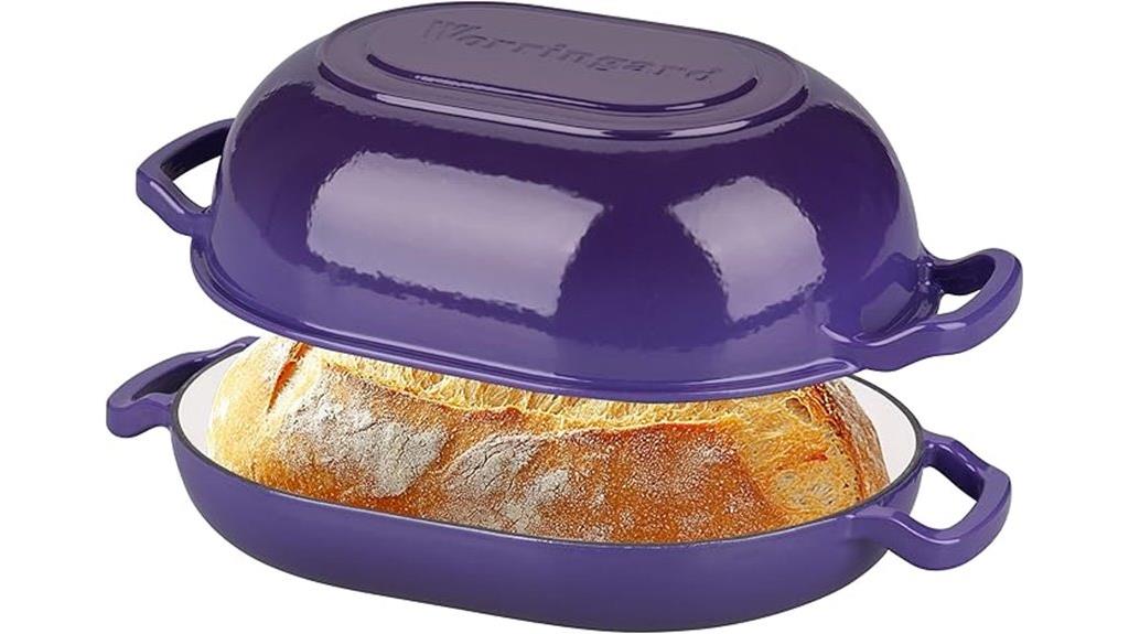 purple enameled cast iron oven
