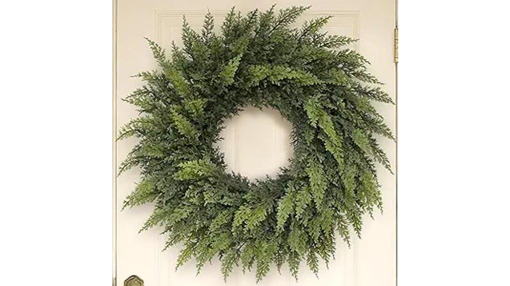 real touch cedar wreath