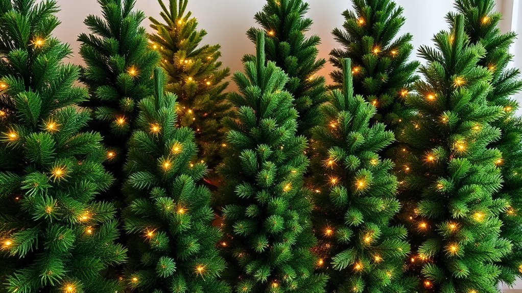 realistic pre lit christmas trees