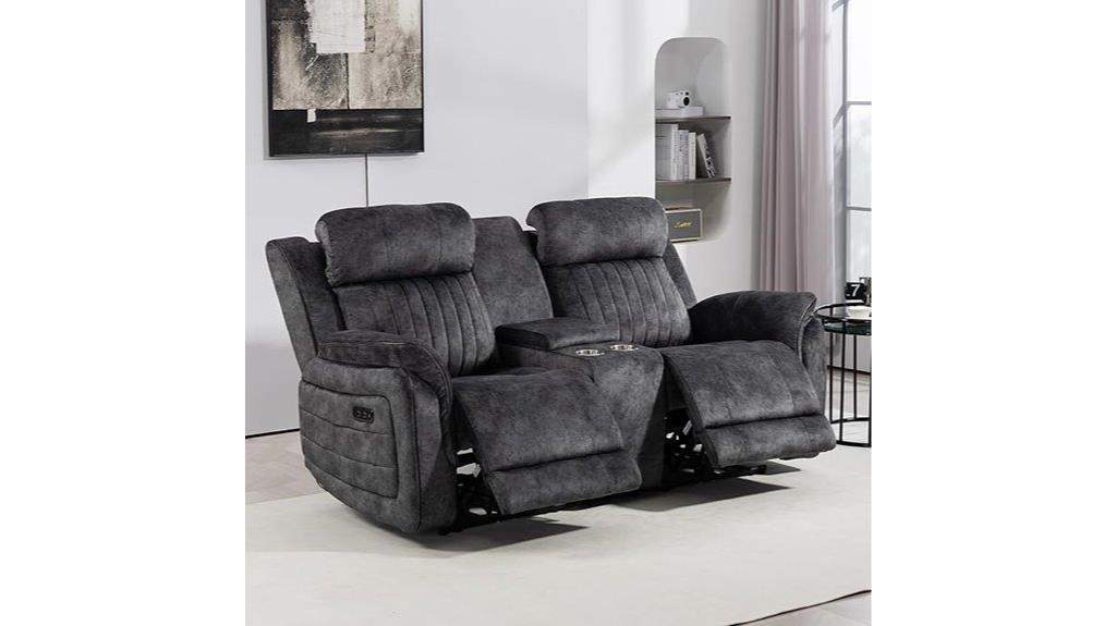 reclining loveseat with ports