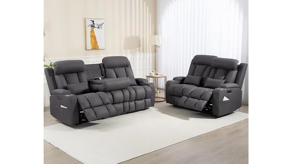 reclining sofa with features