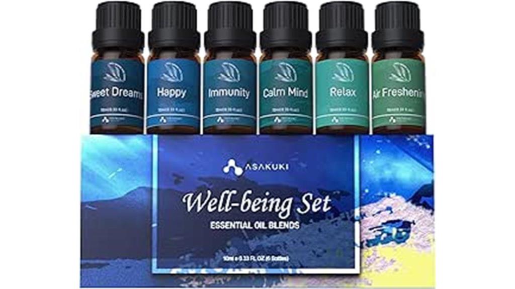 six 10ml essential oil blends