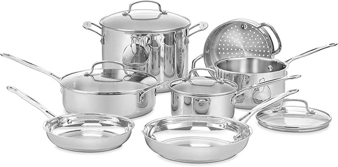 stainless steel 11 piece cookware