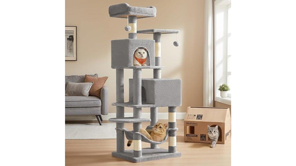 tall cat tree with perches