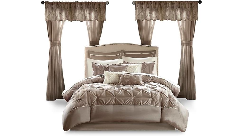 taupe faux silk bedroom set