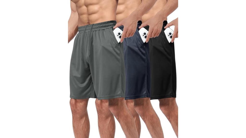 three pack men s gym shorts