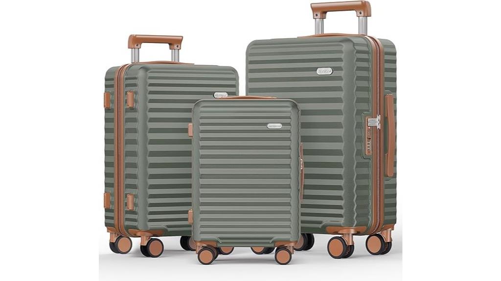 three piece hard suitcase set