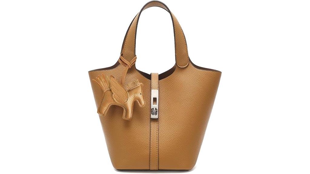 vegan leather bucket bag