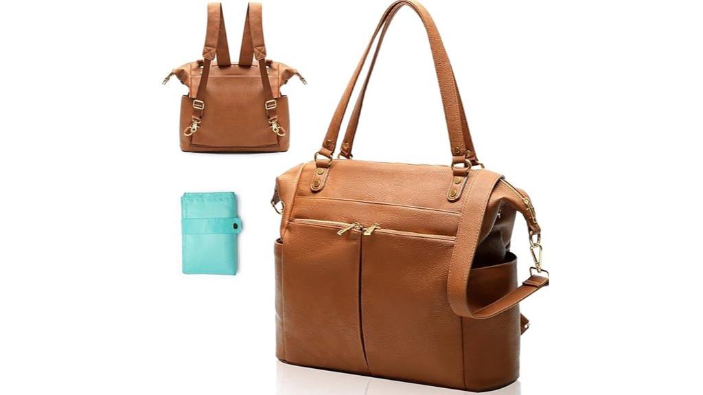 versatile leather diaper bag