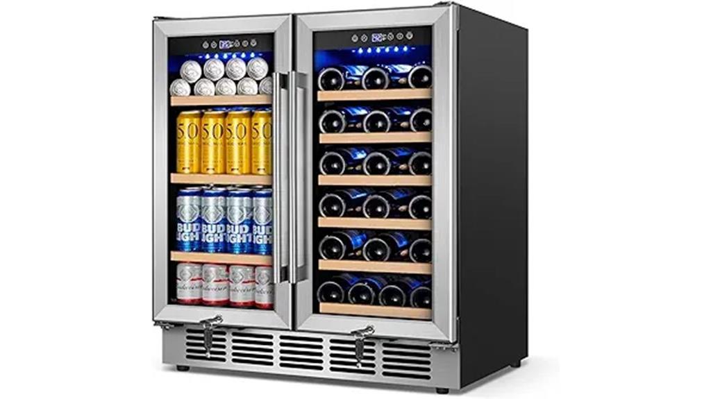wine cooler with dual zones