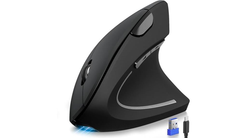 wireless ergonomic black mouse
