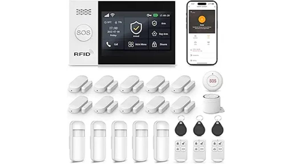 wireless touch screen alarm