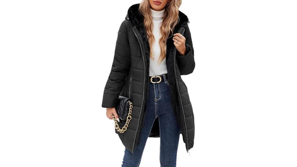 women s winter fleece lined down jacket