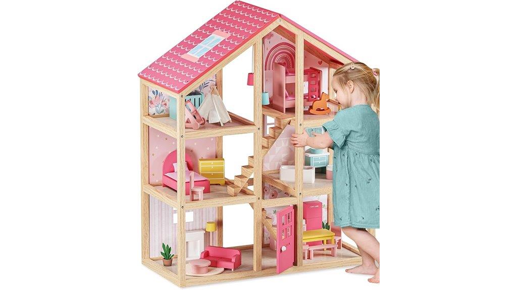 wooden dollhouse for girls