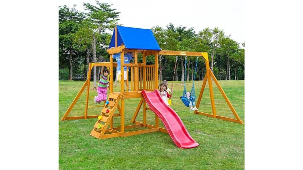 wooden kids playground set