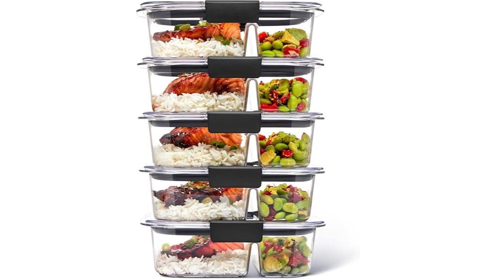 five piece meal containers