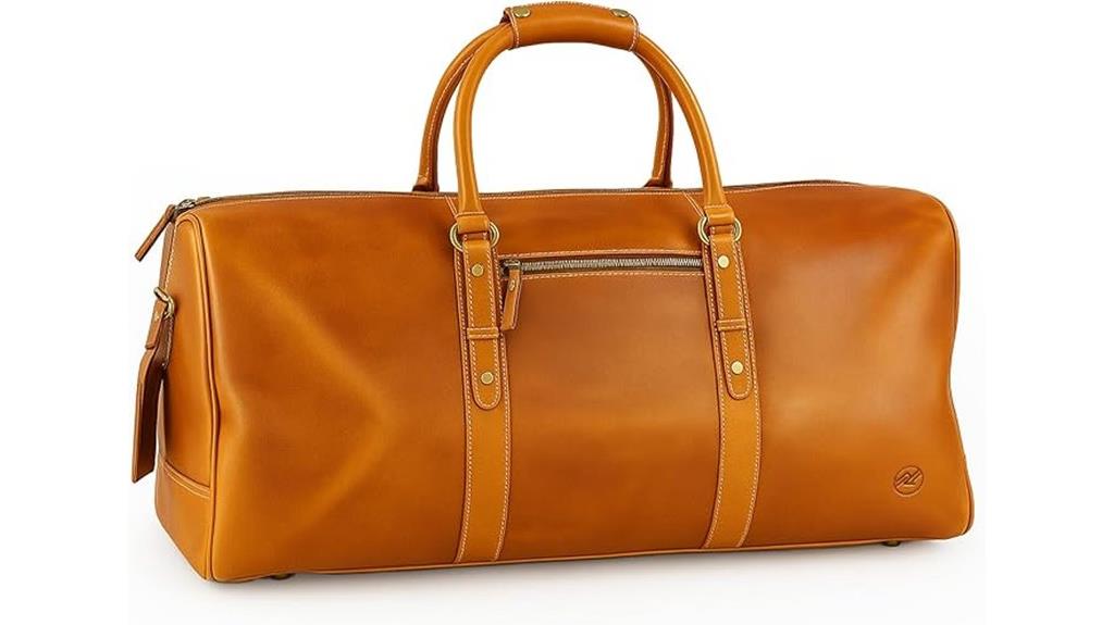 premium 24 inch leather duffle