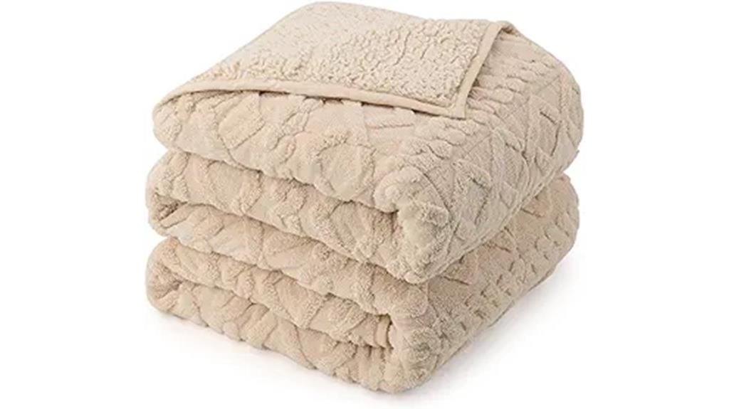 queen sized beige weighted blanket