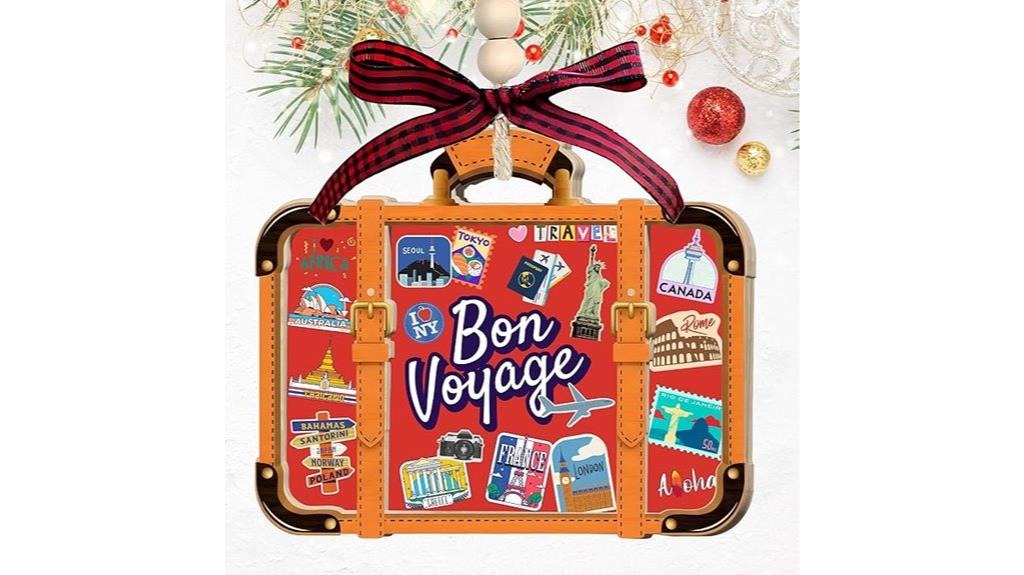 travel themed christmas suitcase ornaments