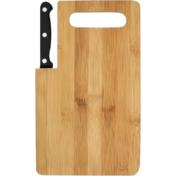 Bamboo Cutting Board with Handle and Built-in Knife