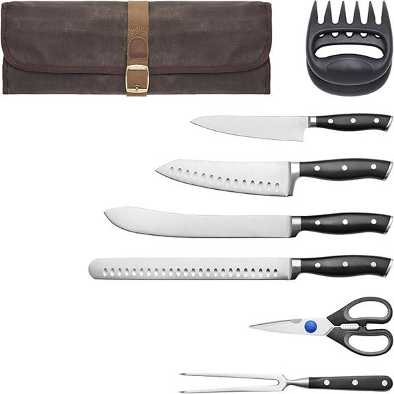 black forged accent carving set