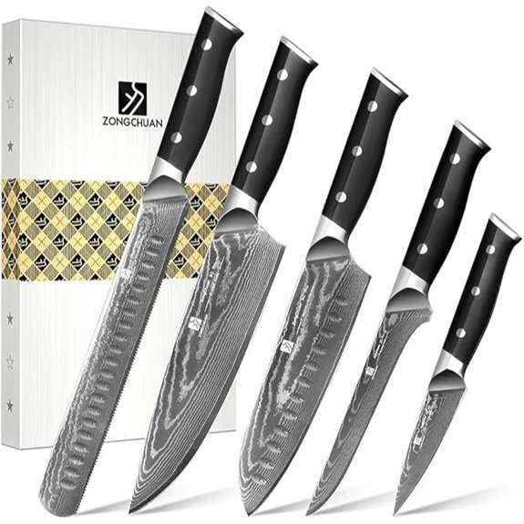 Damascus Chef Knife Set - 5-Piece High Carbon Steel