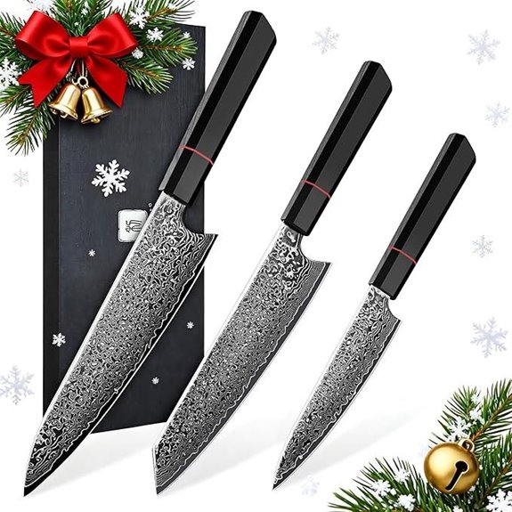 TIVOLI Damascus Knife Set 3PCS for Cooking