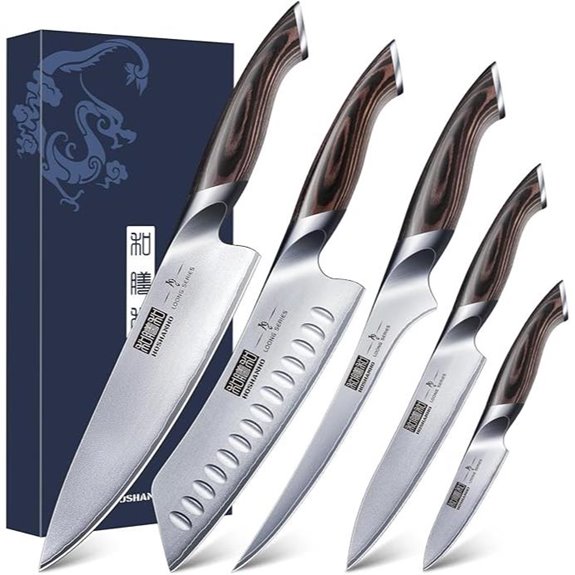 HOSHANHO 5-Piece High Carbon Stainless Steel Knife Set