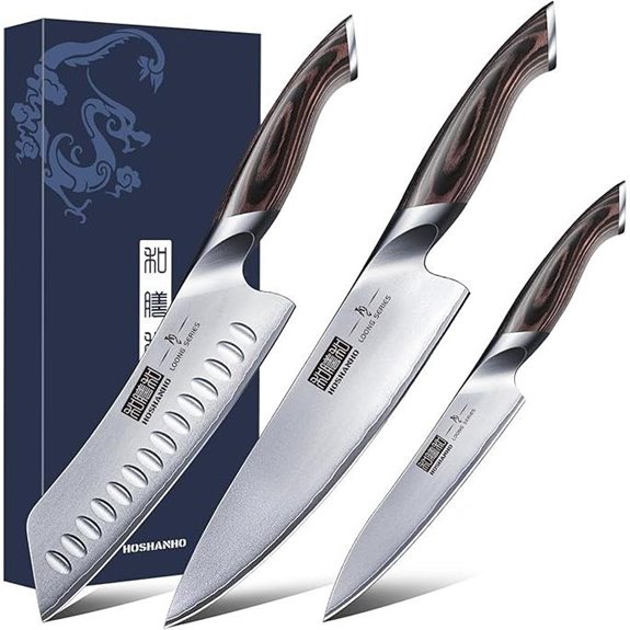 HOSHANHO 3-Piece Japanese High-Carbon Knife Set