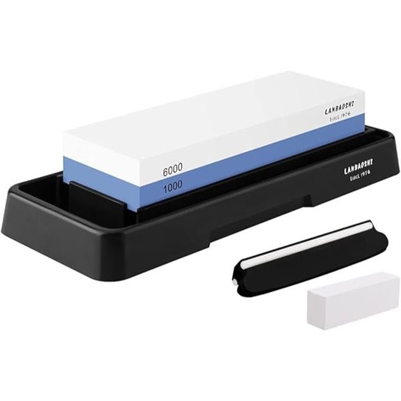 Knife Sharpening Stone Set with Guide and Base