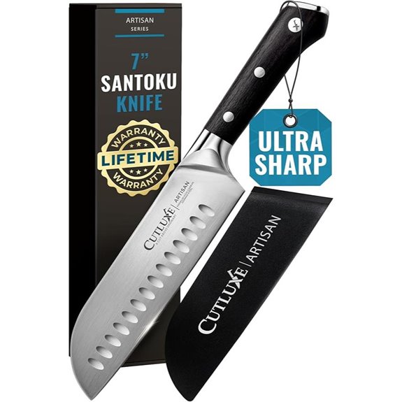 Cutluxe 7 Santoku Knife with Sheath