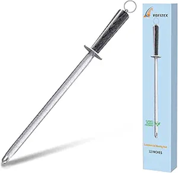 Commercial Knife Sharpener Rod with Rosewood Handle