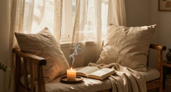 set cozy reading ambiance