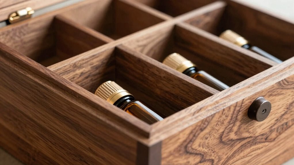 wooden essential oil box