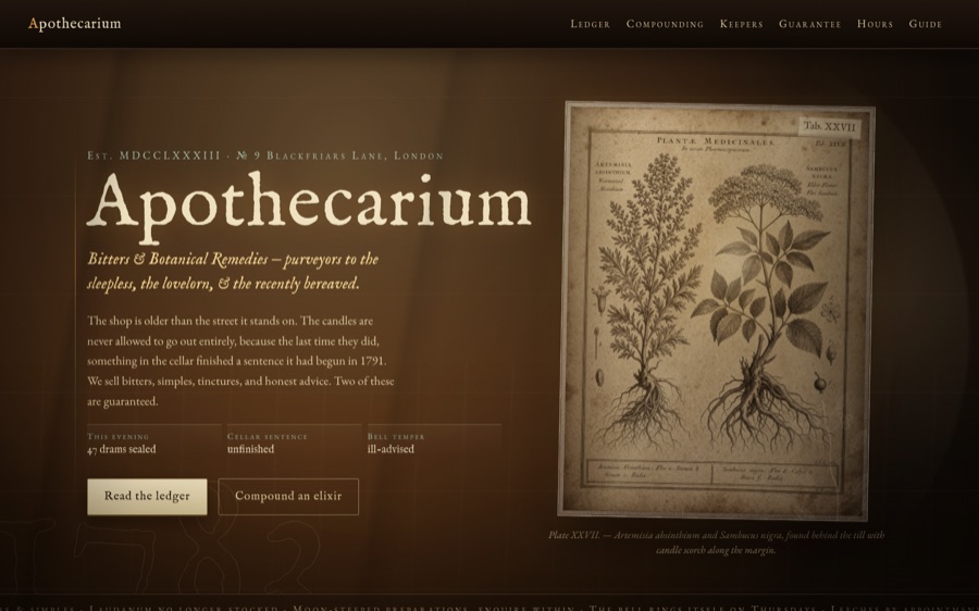 Apothecarium — Bitters & Botanical Remedies, est. 1783