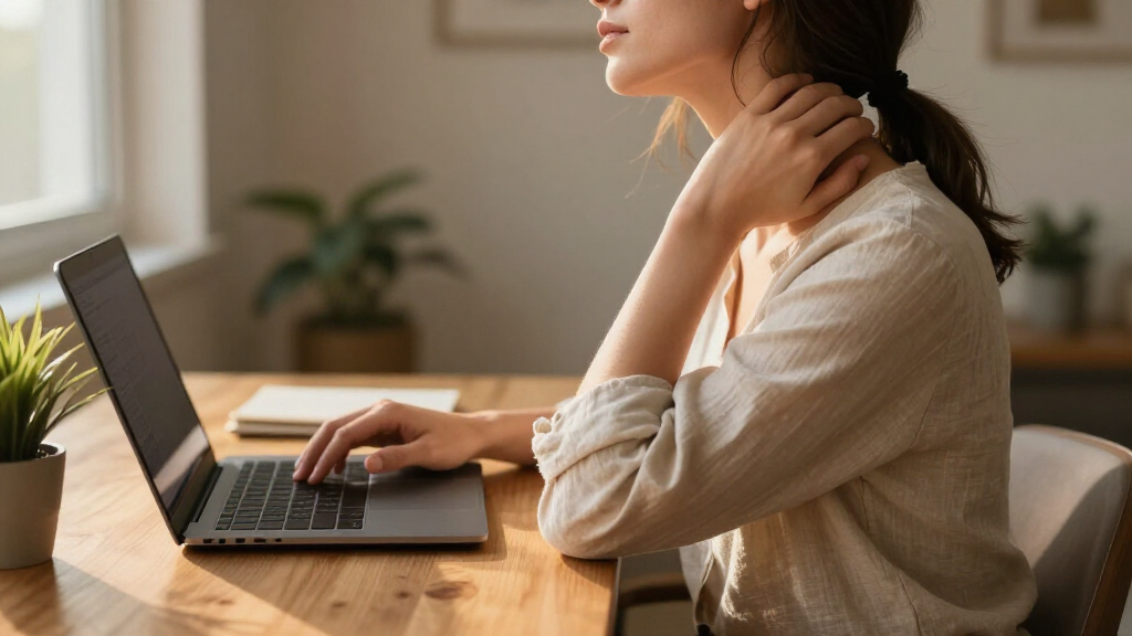 Three Of The Best Exercises For Tech Neck—and You Can Do Them All At Your Desk